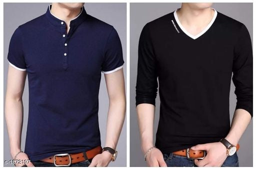 Men's Stylish Solid Cotton T-Shirts Vol 16